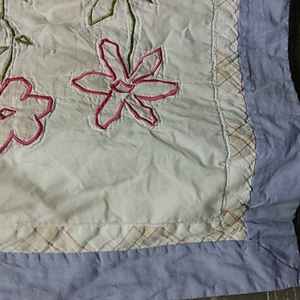 Vintage single floral pillow sham with zippeted top - Picture 4 of 8